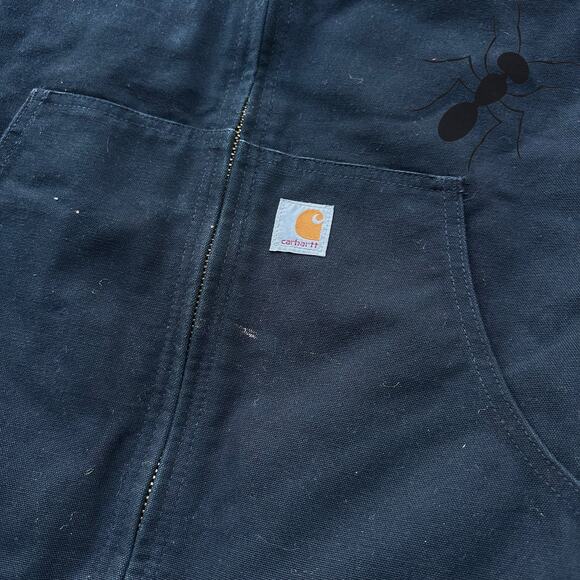 Vintage Y2K Carhartt J140 black hooded work wear jacket - Picture 6 of 10